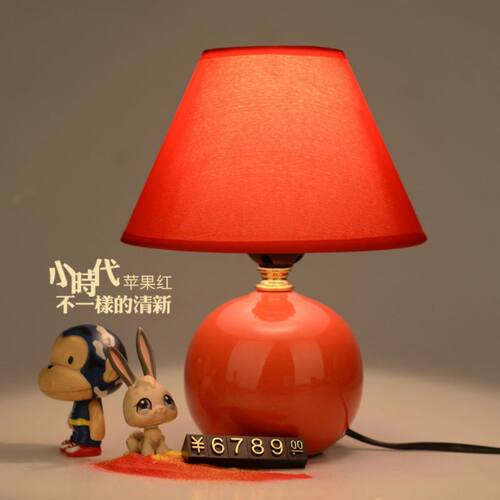 网红少女布艺卧室小夜灯少女陶瓷