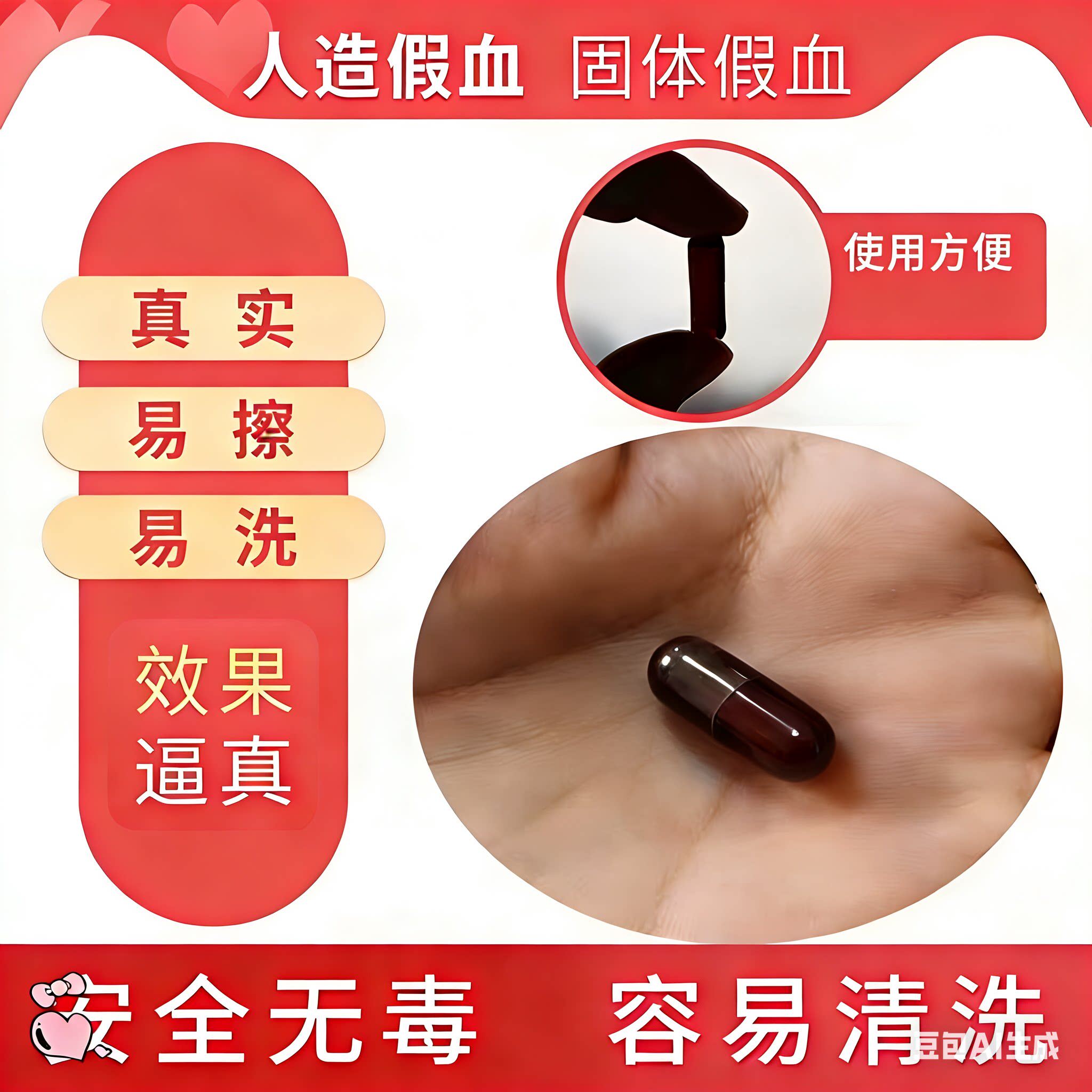 可食用假血演戏胶囊假血浆假血包血袋易清洗拍戏仿真道具吐血胶囊