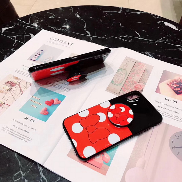 苹果6s蝴蝶结手机壳iphoneX可爱外壳8plus硅胶套7软壳支架卡通壳