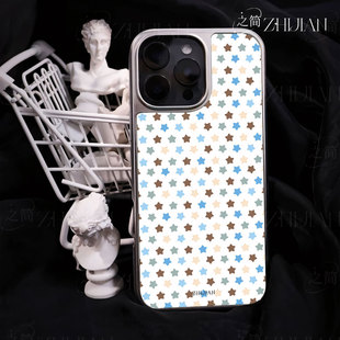 之简ZHIJIAN《星罗棋布》电镀黑框磨砂磁吸手机壳适用苹果iphone17promax华为MATE60PRO12/13/14小米14PRO