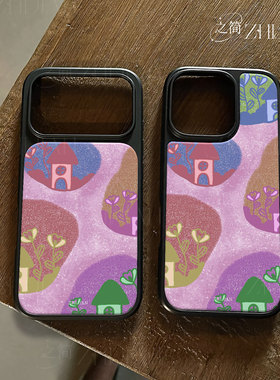 之简ZHIJIAN《童话小屋》电镀黑框磨砂磁吸手机壳适用苹果iphone17promax华为小米14PROP70ULTRAP70PRO