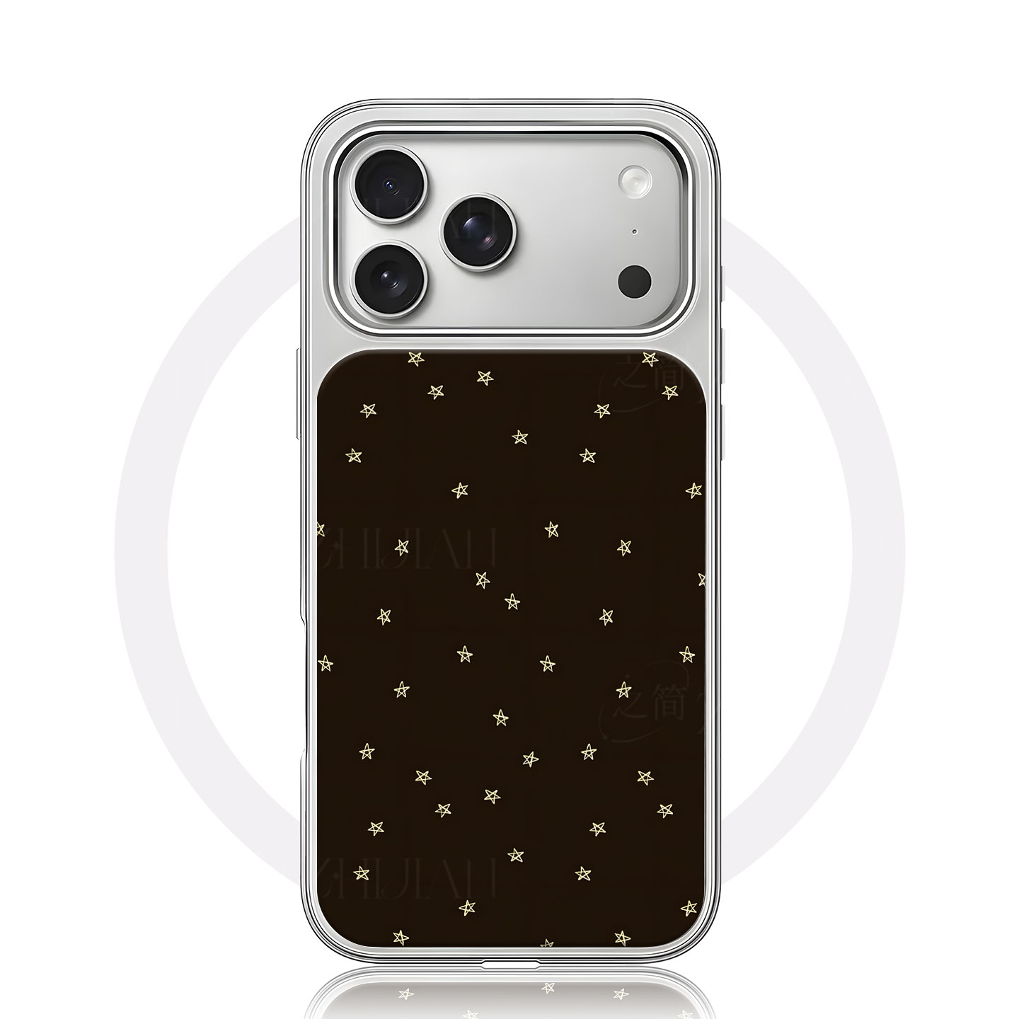 黑底金星纹大孔电镀黑框磨砂磁吸碳纤纹手机壳适用苹果iphone17promax华为小米14PRO15/16PLUS小众个性