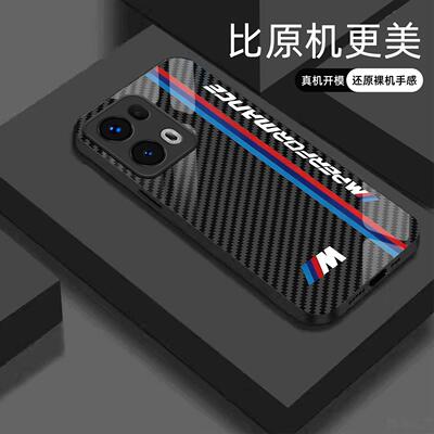 适用【opporeno13pro】宝马Mpower液态玻璃亮面手机壳RS电镀全包镜头冰感轻奢高档软边抗摔耐脏保护套