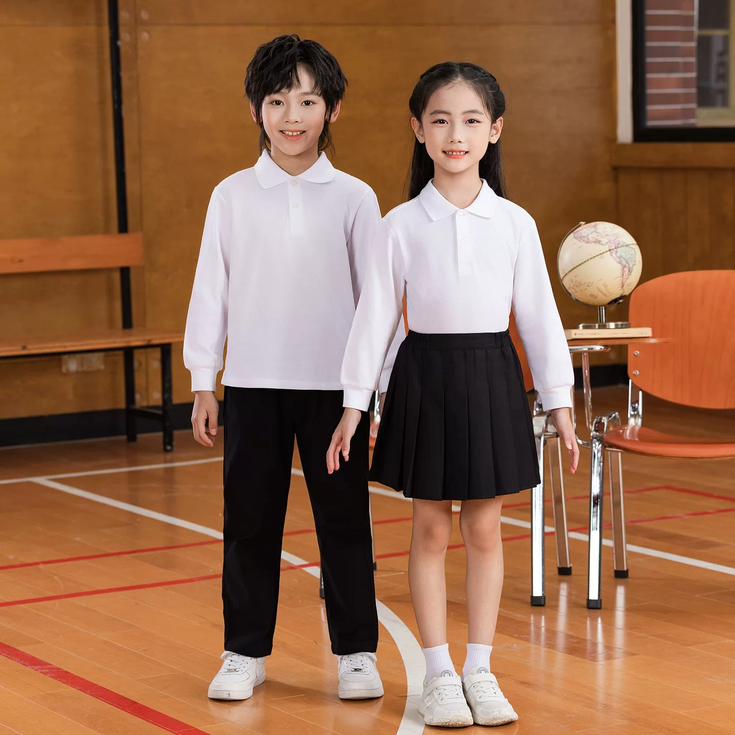 儿童学院风秋冬透气POLO衫套装