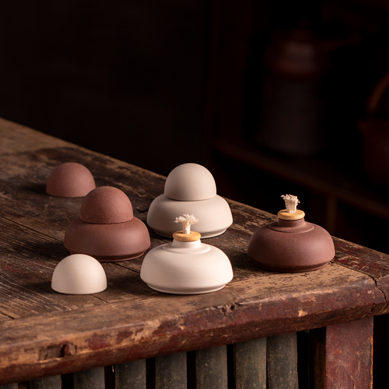 红泥加厚酒精灯加热煮茶炉白泥酒精炉温茶酒精底座陶瓷酒精灯小号