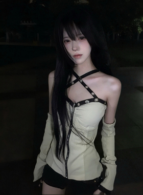 【小雨的岛】d.i.a风交叉肩带针织抹胸+手袖