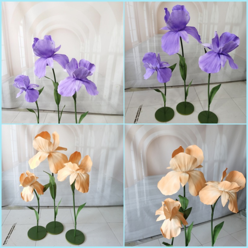 户外防水鸢尾花EVA手工花泡沫花纸艺花成品婚礼舞台装饰拍照摆件