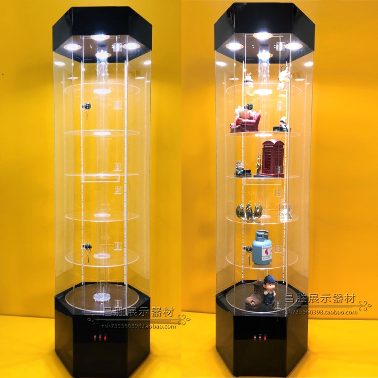 饰品香水商品陈列架化妆品摆件展柜产品母婴店旋转货柜亚克力玻璃