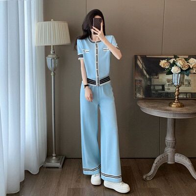 7039小香风高端休闲运动套装夏季