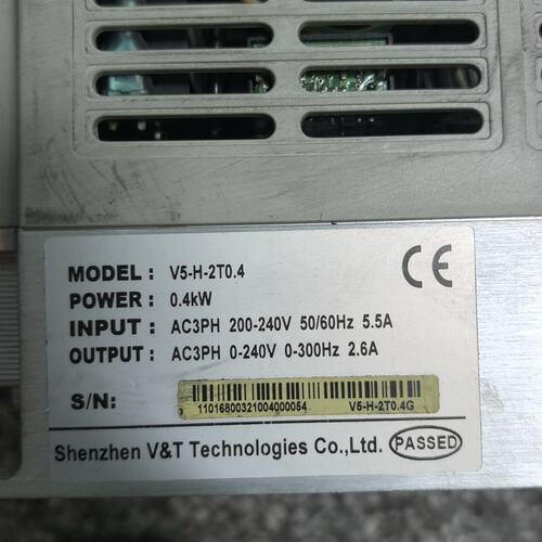 议价V&T变频器V5-H-2T0.4G 0.4KW三相200-2可维修