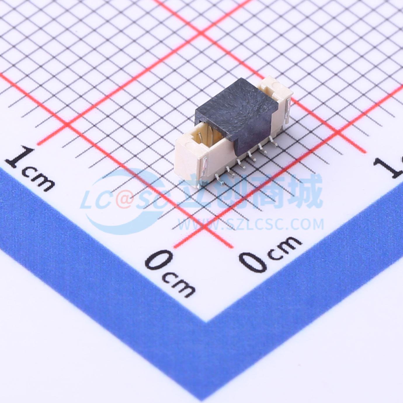 线对板针座 HC-0.8-6PLT SMD,P=0.8mm 1x6P 立贴 电子元器件配单