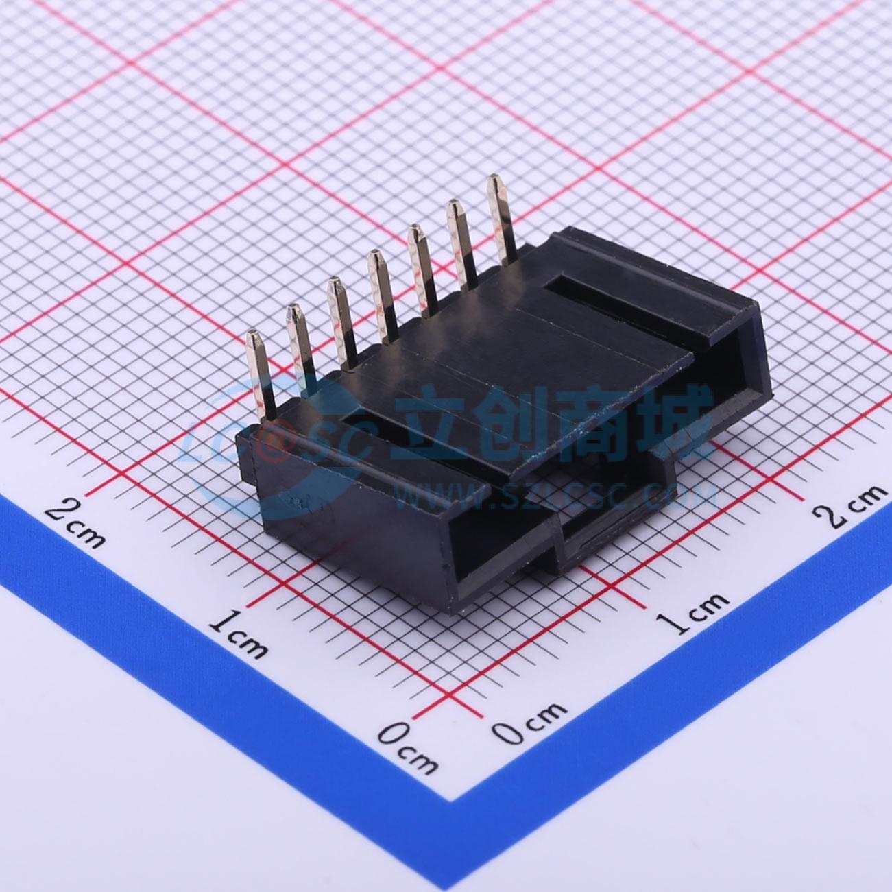 线对板针座 X9556WR-07-N0V01 弯插,P=2.54mm 1x7P 弯插 原装正品