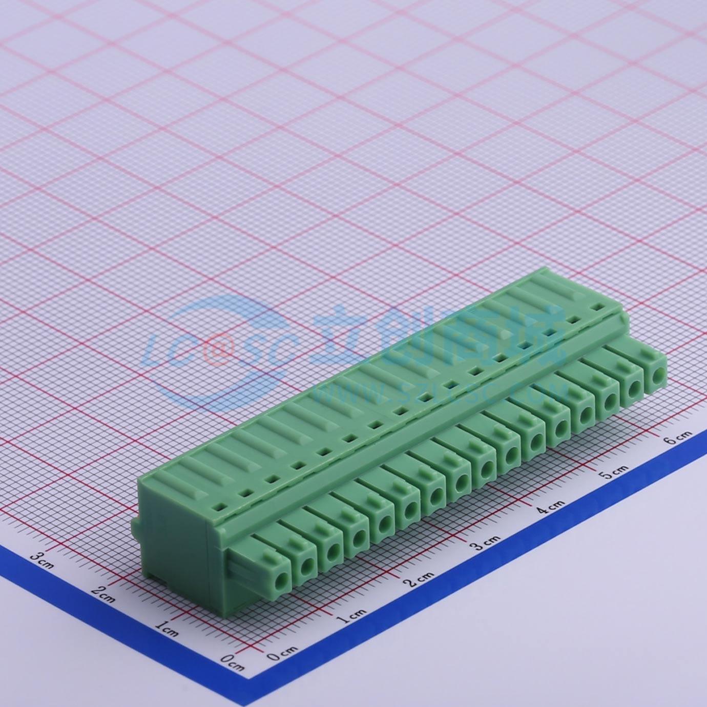 插拔式接线端子 KF2EDGKD-3.81-16P P=3.81mm 插头 1x16P 原装