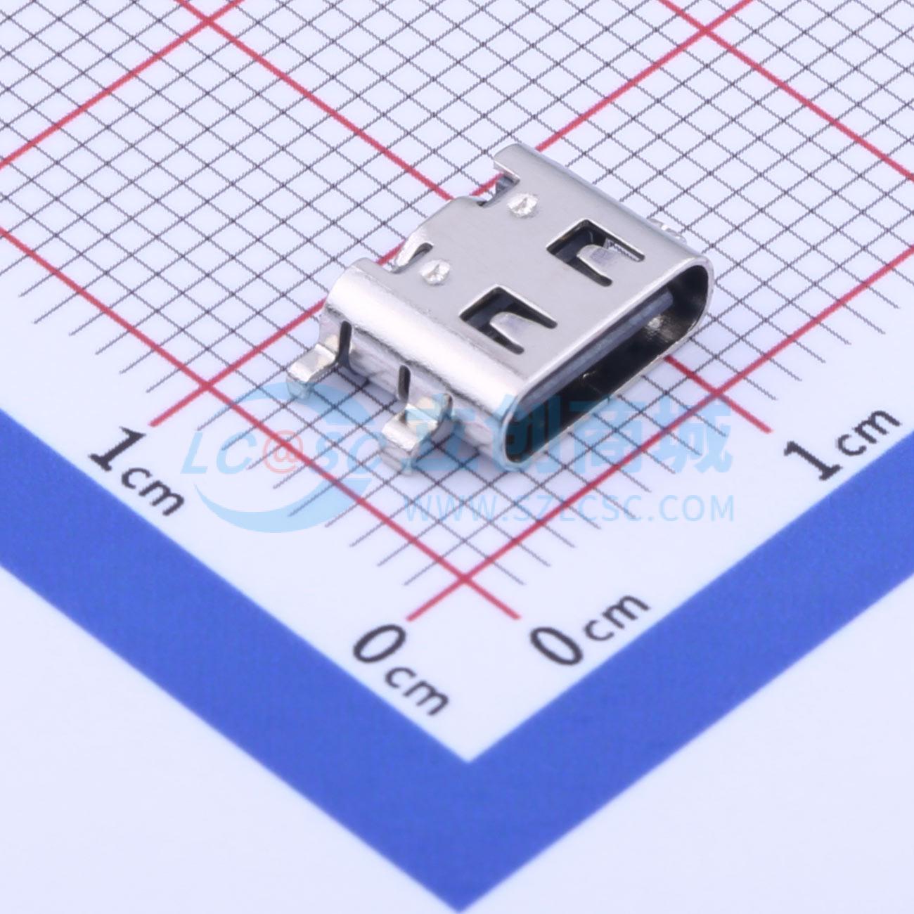 USB连接器 TYPE-606A-0.8-T3 SMD 母 沉板 6P 电子元器件配单