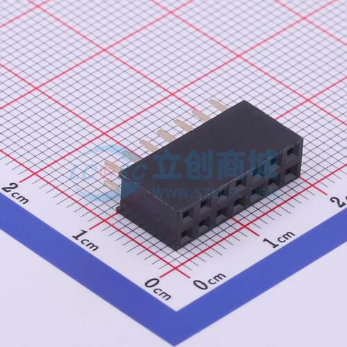 排母 X6521FV-2x07-C85D32 插件,P=2.54mm 2x7P 方孔 电子元器件