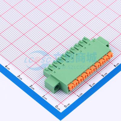 插拔式接线端子 DB2EKNM-3.5-10P-GN P=3.5mm 电子元器件配单