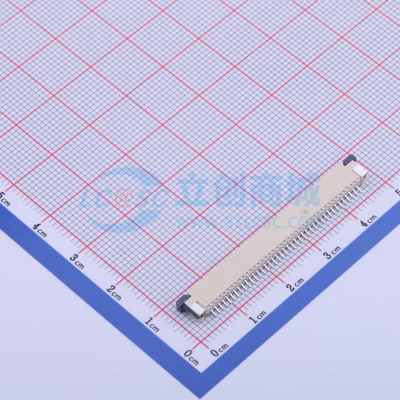 FFC/FPC连接器 KH-CL1.0-H2.5-40PS SMD,P=1mm,卧贴 抽屉式 40P