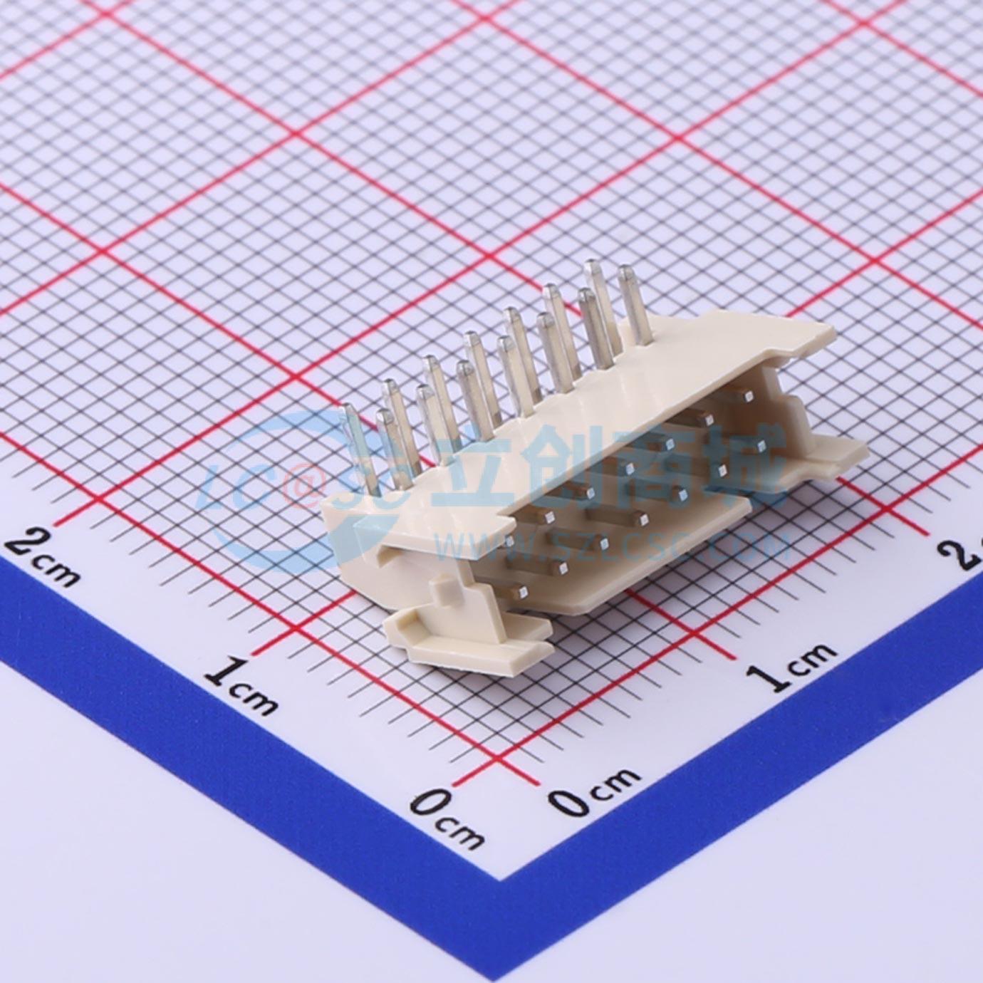 线对板针座 X2026WR-2x07A-N0SN 弯插,P=2mm 2x7P 弯插 原装正品
