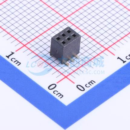 排母 X1321FVS-2x03-C43D48 SMD,P=1.27mm 2x3P 方孔 电子元器件