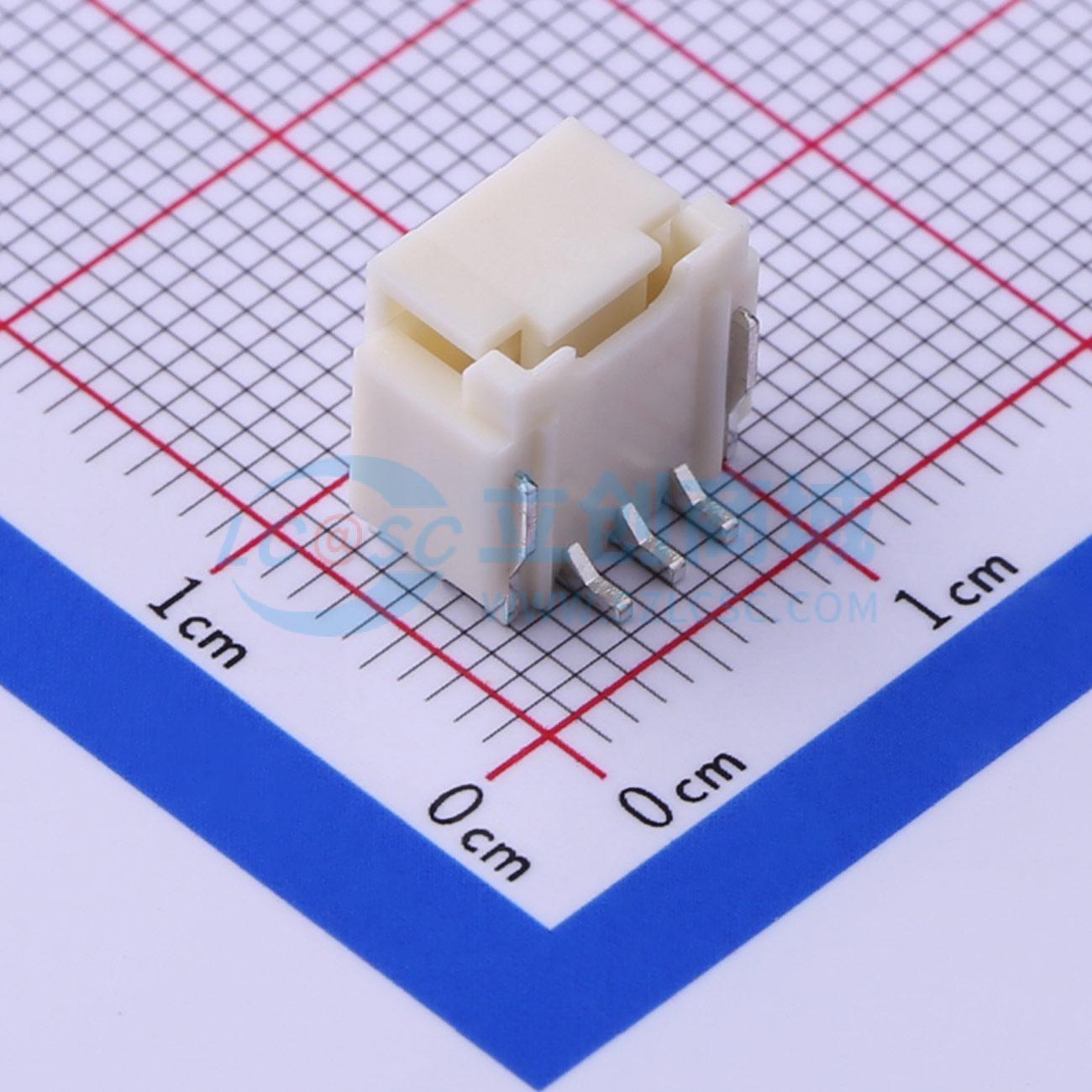 线对板针座 X2000WVS-03-6TSN SMD,P=2mm 1x3P 立贴 电子元器件