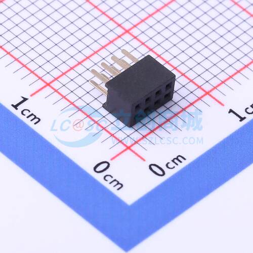 排母 DW127R-22-08-34 插件,P=1.27mm 2x4P 方孔 电子元器件配单