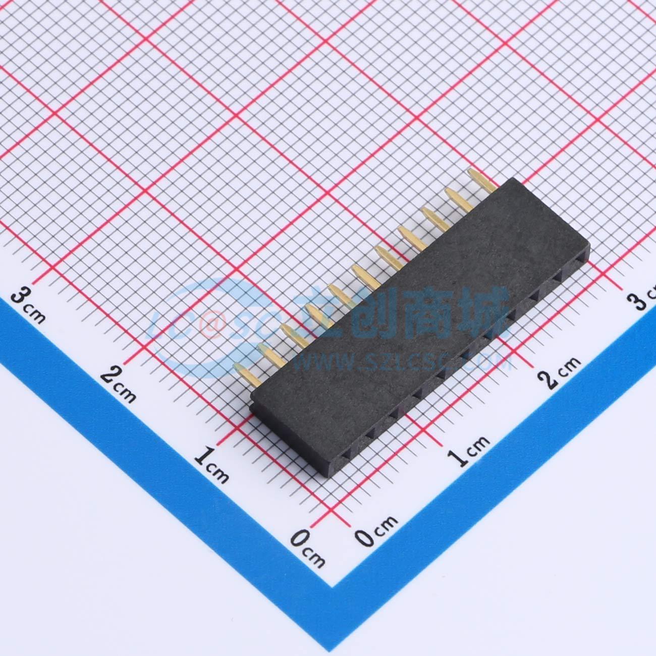 排母 X6511FV-11-C85D32 插件,P=2.54mm 1x11P 方孔 电子元器件