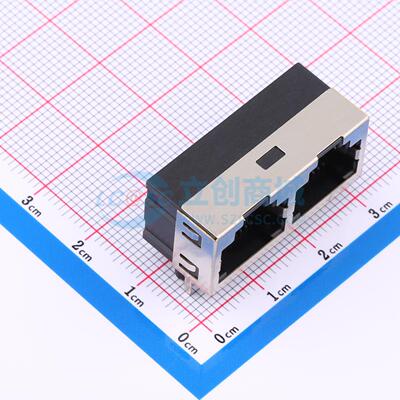 以太网连接器 HC-WK88-H132-1X2-55B RJ45插座 弯插 有屏蔽
