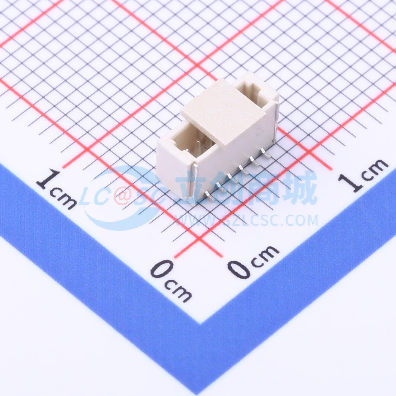 线对板针座 HC-1.0-6PLT SMD,P=1mm 1x6P 立贴 电子元器件配单