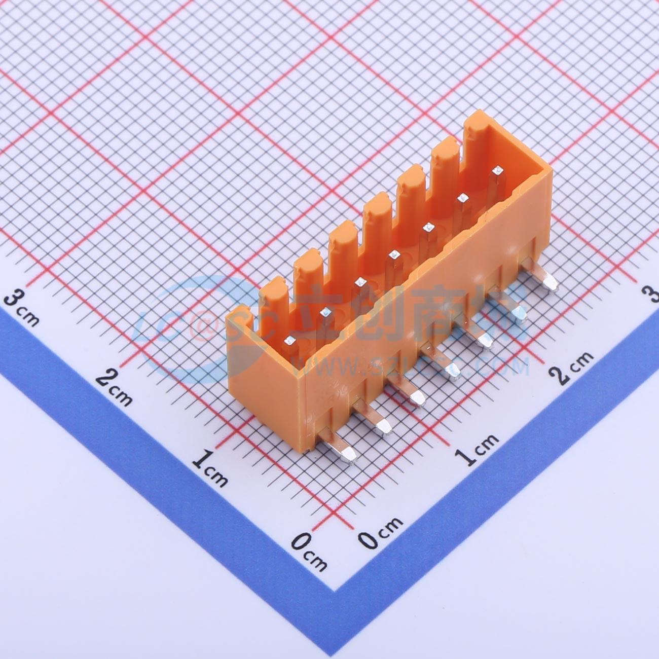 插拔式接线端子 KF2EDGJRC-3.5-7P 弯插,P=3.5mm 板端/插座-闭口
