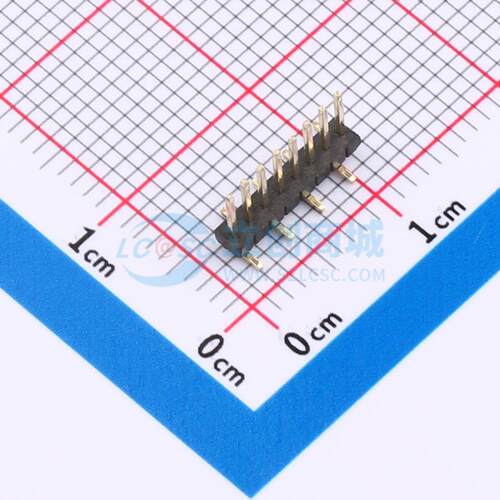 排针 X1311WVS-08J-C40D42R2 SMD,P=1.27mm,卧贴(交错脚) 1x8P 方