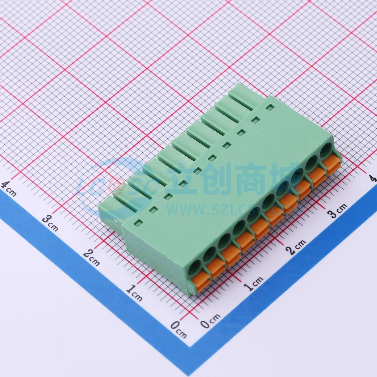 插拔式接线端子 MX15EDGKN-3.5-10P-GN01-Cu-A P=3.5mm 原装正品