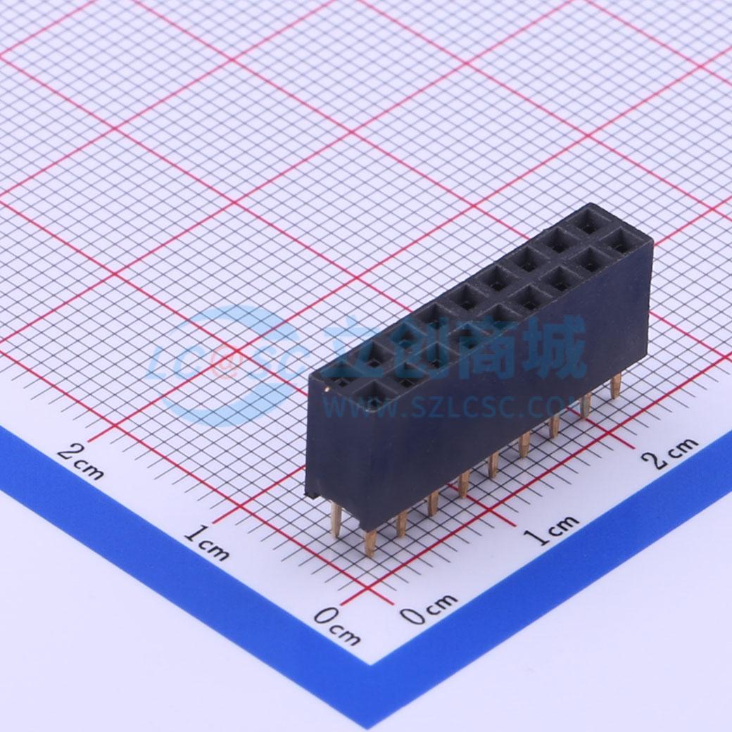 排母 2.54-2*9P母 插件,P=2.54mm 双排 原装正品 电子元器件配单