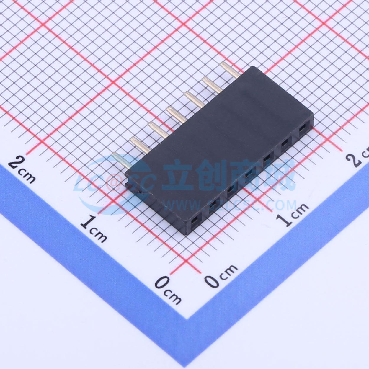 排母 PM254V-11-07-H85 插件,P=2.54mm 1x7P 方孔 电子元器件配单