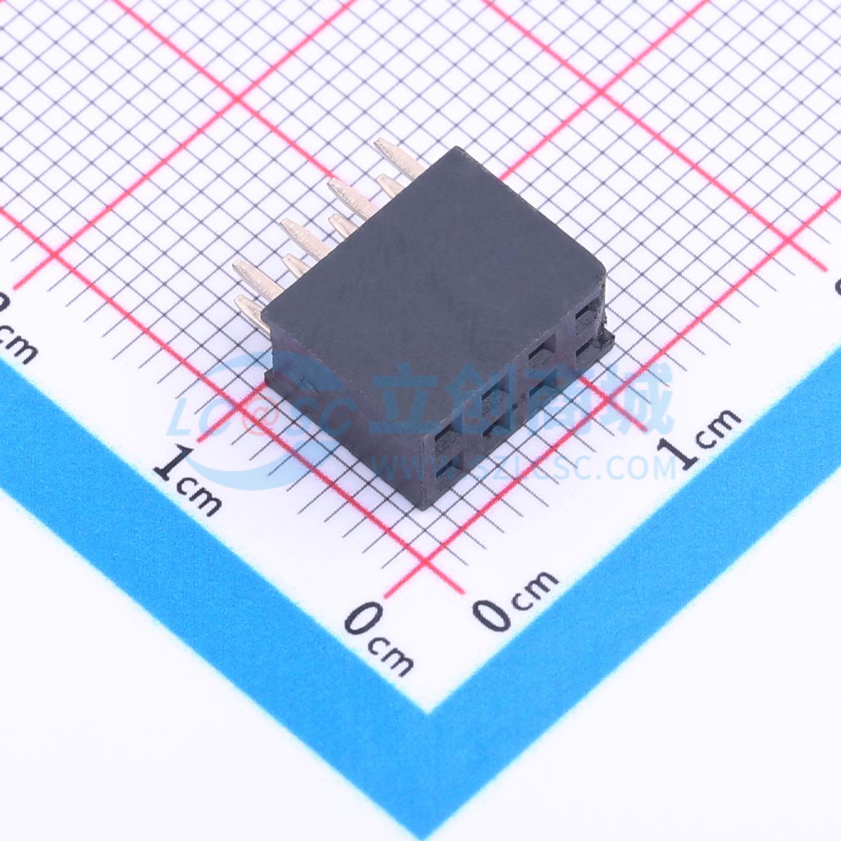排母 PM254-2-04-Z-8.5 插件,P=2.54mm 2x4P 方孔 电子元器件配单