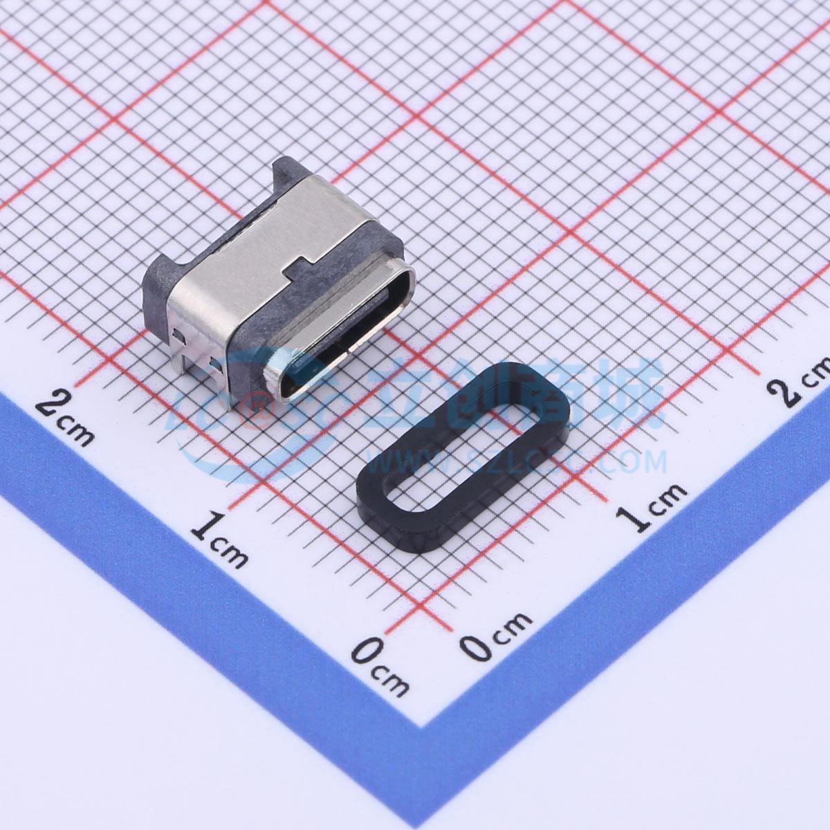USB连接器 TYPE-C 6PFS 4J-H8.2 IPX7 SMD 母 卧贴 6P 电子元器件