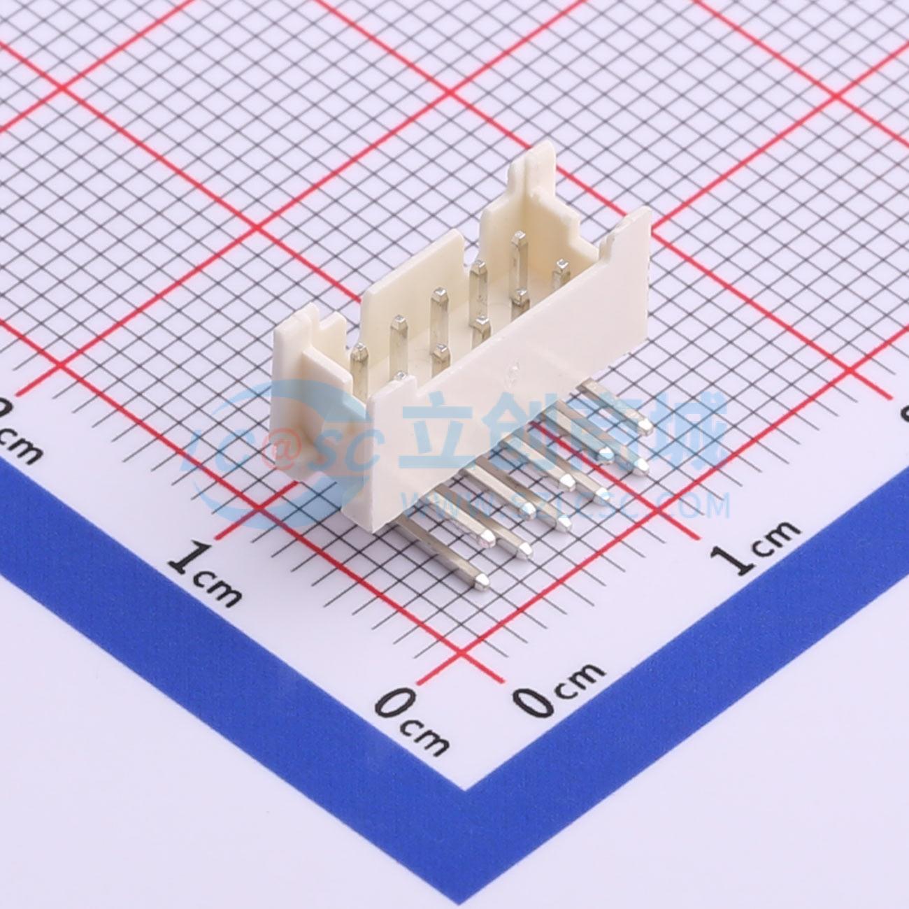 线对板针座 HX20017-10WAP WH 弯插,P=2mm 2x5P 弯插 电子元器件