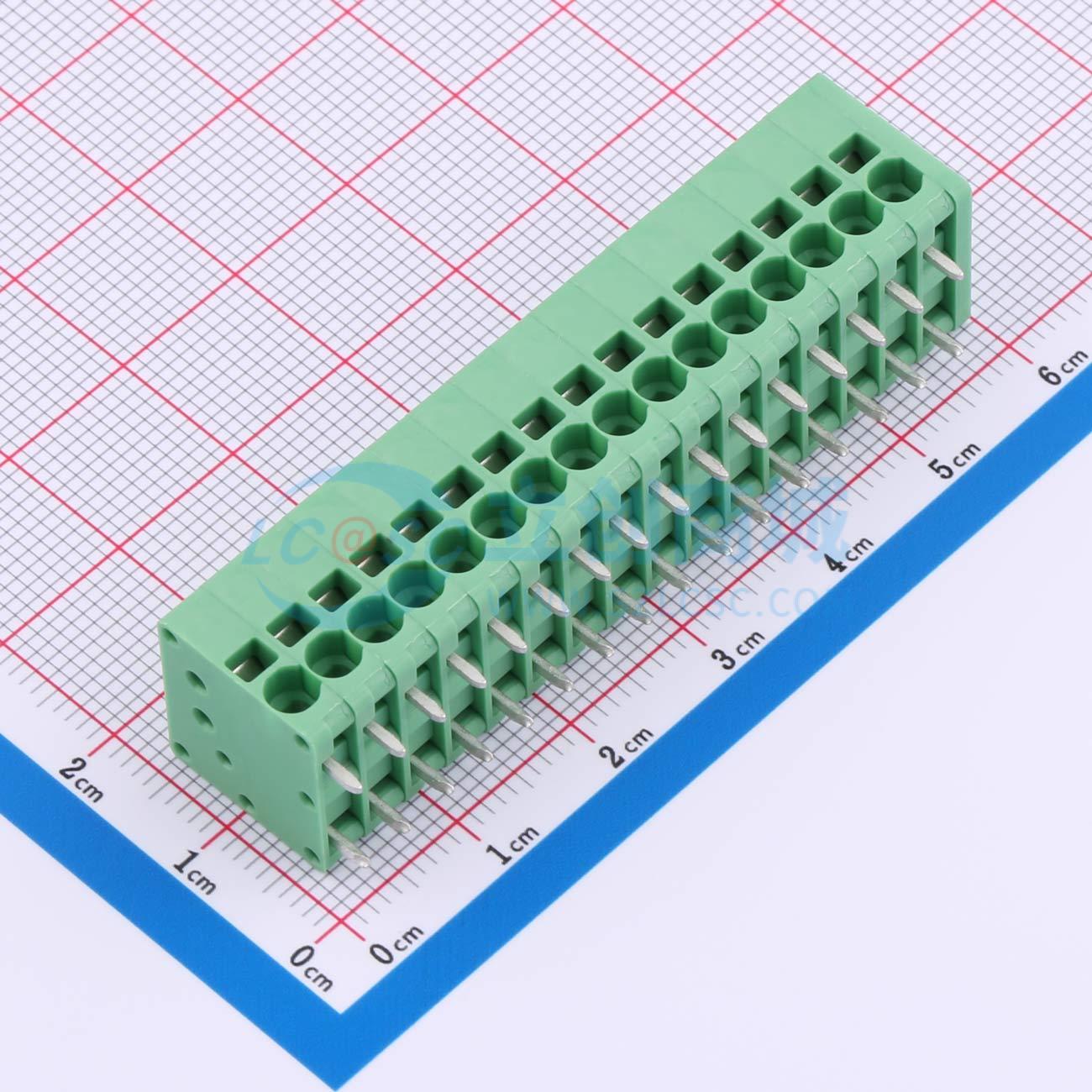 弹簧式接线端子 MX205R-3.5-16P-GN01-Cu-A P=3.5mm 1x16P 16P