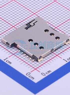 SIM卡连接器 SIM-200-P6 SMD 自弹式 MicroSIM卡 卡座 1.35mm Mic