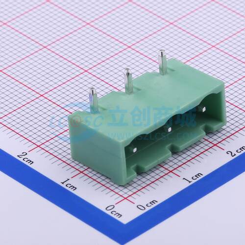 插拔式接线端子 DB2ERC-7.62-3P-GN 弯插,P=7.62mm 板端/插座-闭
