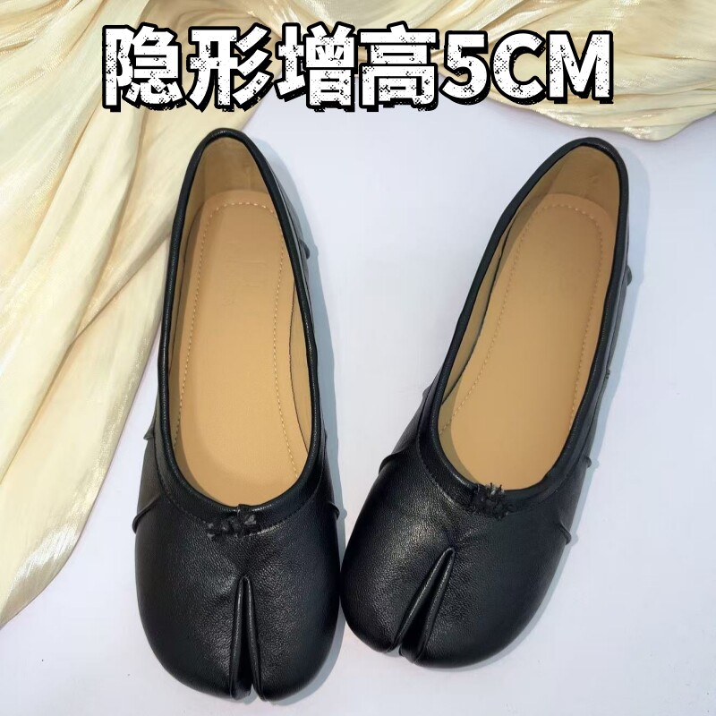 小个子！5CM内增高分趾猪蹄鞋浅口单鞋女新款晚风一脚蹬牛马蹄鞋图片