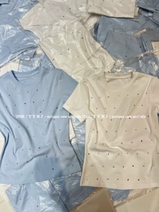 时尚 欧洲站2026夏季 新款 女装 T恤女潮天6011 气质百搭显瘦短袖