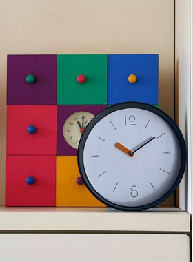 潮流北欧时尚顶流装饰挂钟12寸静音时钟表现代客厅店铺办公用挂钟