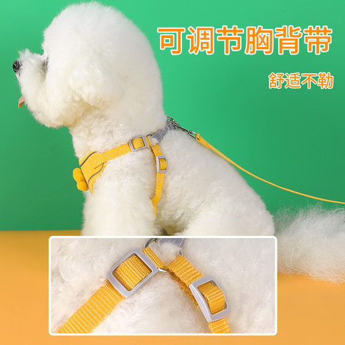狗狗牵引绳小型犬狗绳子胸背带比熊泰迪网红遛狗背带式跨境热销