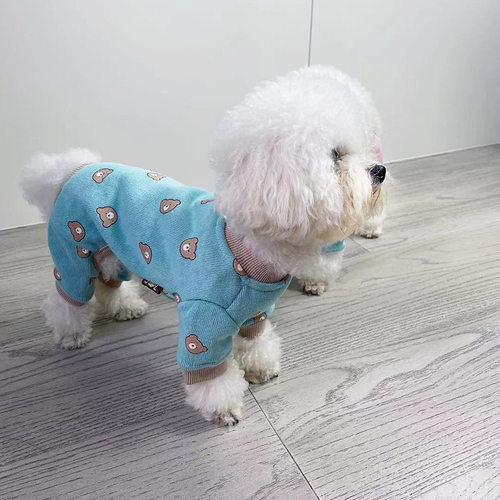 秋冬款宠物四脚衣泰迪衣服可爱猫衣服狗衣服加绒四脚小熊头