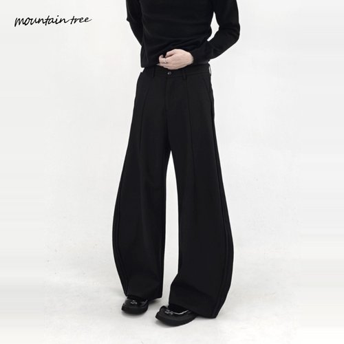 美式复古小众高级感弯刀西裤