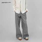 mountain 饰设计解构男高级感阔腿长裤 tree看得见 质感纽扣装