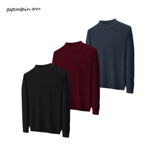 毛衣 纯色针织T秋冬百搭休闲修身 mountain tree打底半高领长袖