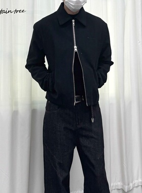 mountain tree灯芯绒双拉链夹克外套男士秋季老钱风翻领Cleanfit