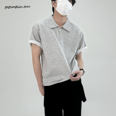 新款春夏季衣服短袖男生polo衫痞帅cleanfit上衣潮流宽松t恤百搭