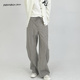mountain tree小众秋冬麻感高级感阔腿直筒弯刀廓形休闲裤 复古